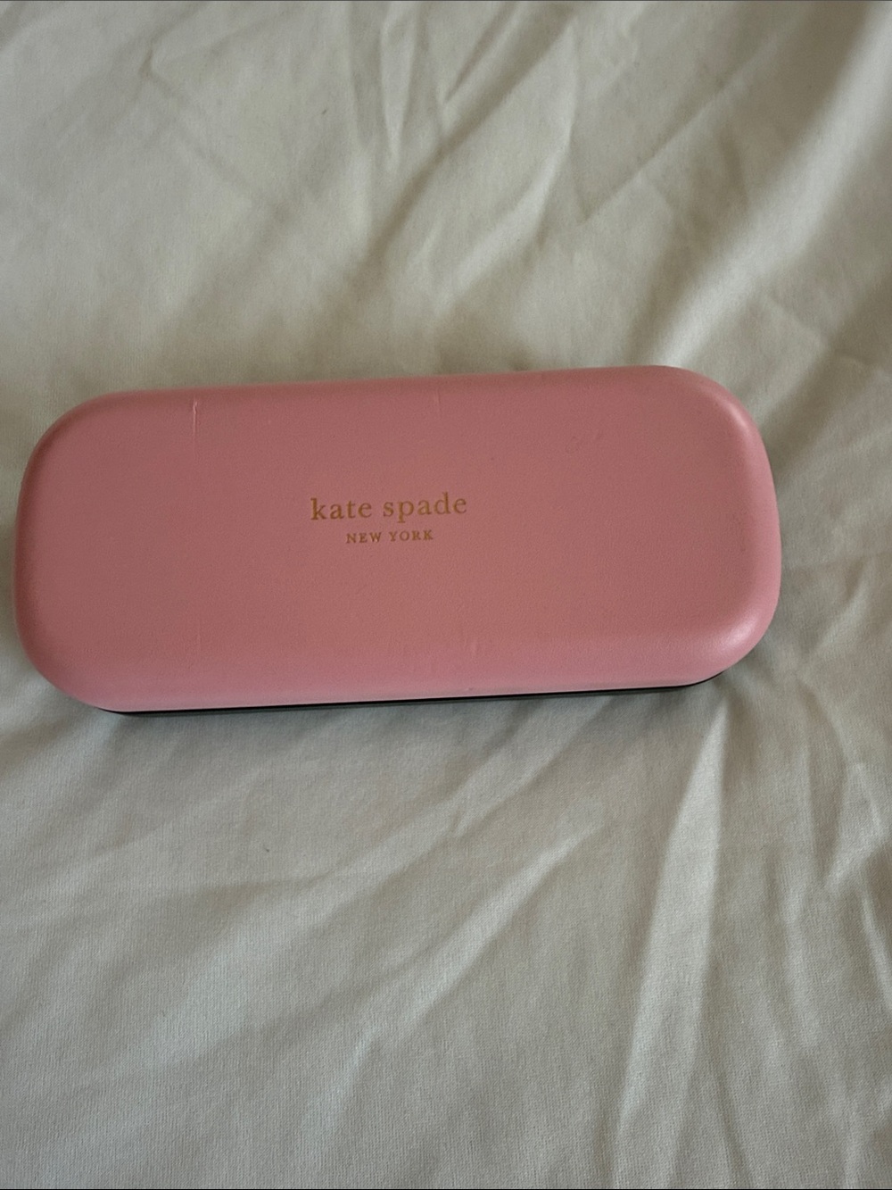 kate spade Pink Hard Shell Eyeglass Case with Gold Logo